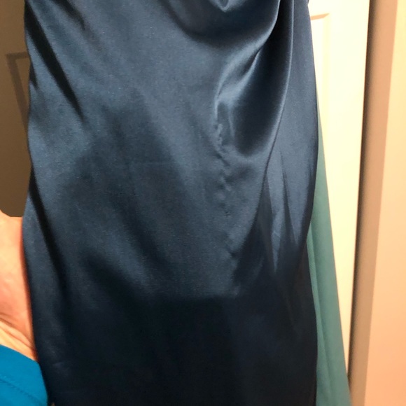 teal satin gown - Picture 12 of 13